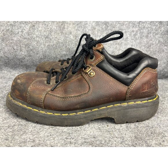 Dr. Doc Martens Industrial Steel Toe Safety Shoes Men's 9 Brown Leather 1993